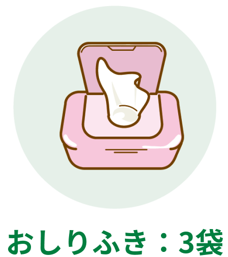 おしりふき:3袋