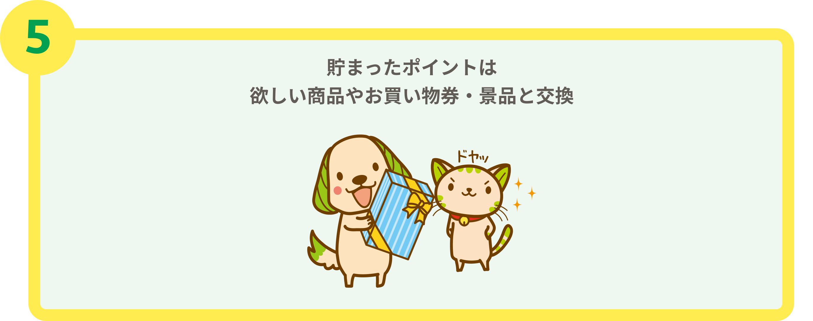 ５ 貯まったポイントは欲しい商品やお買い物券・景品と交換
